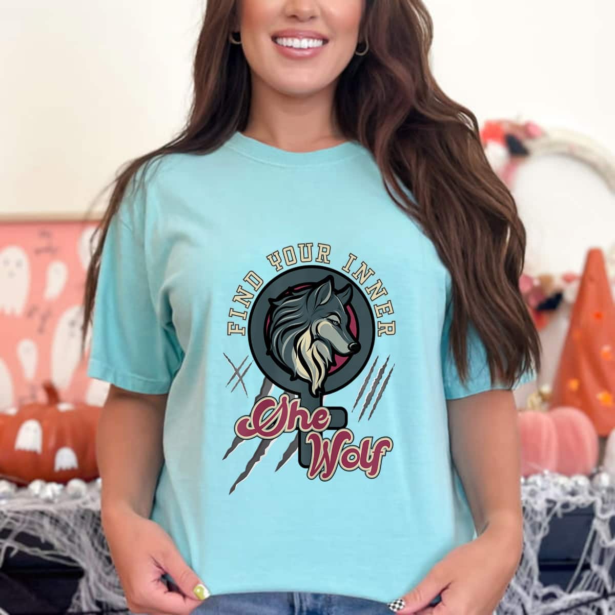 Womens Find Your Inner She Wolf Feminist Strong Female Graphic T-Shirt Womens Find Your Inner She Wolf Feminist Strong Female Graphic T-Shirt