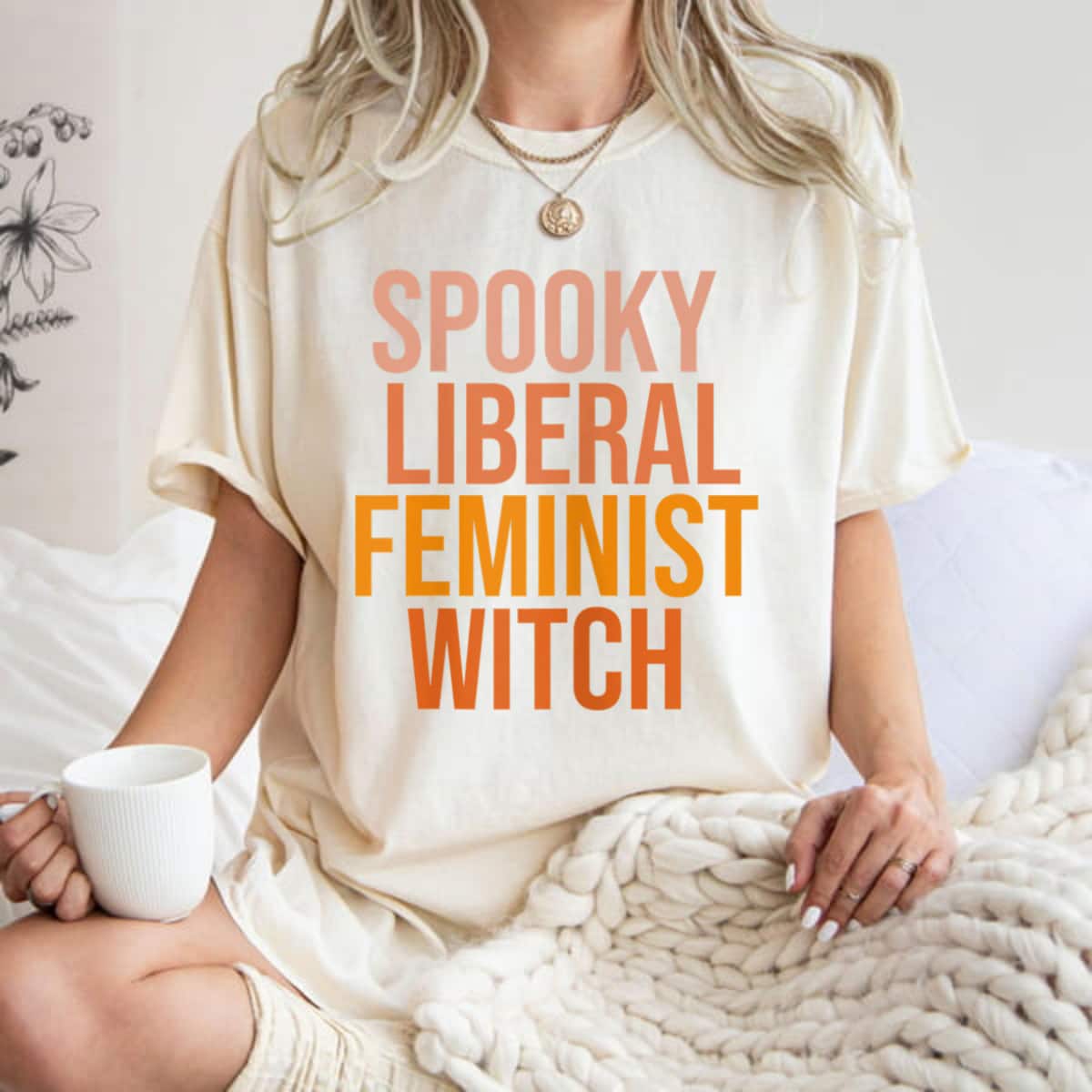 Womens Halloween Spooky Liberal Feminist Witch For T-Shirt Womens Halloween Spooky Liberal Feminist Witch For T-Shirt