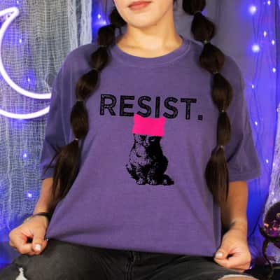 Feminist Resist Pussyhat Pink Hat Cat Lady T-Shirt