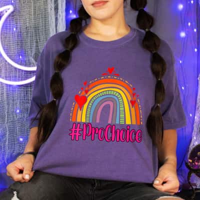 Womens Prochoice Rainbow Feminism Reproductice Right T-Shirt