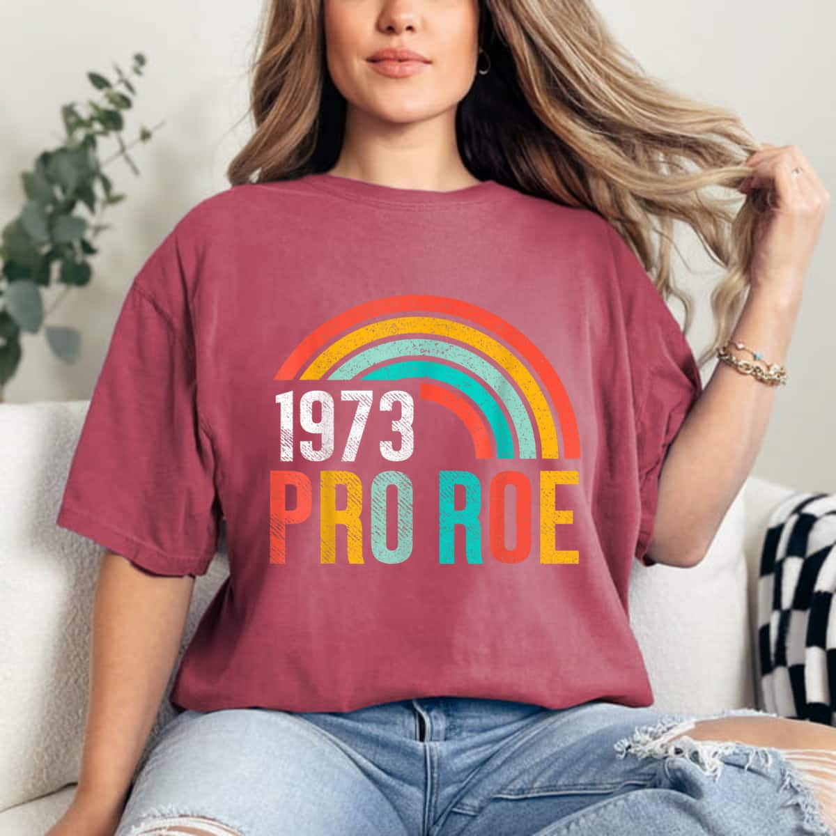 Vintage Pro Roe 1973 Rainbow Feminist T-Shirt Vintage Pro Roe 1973 Rainbow Feminist T-Shirt