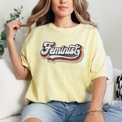 Feminist - Retro 70s Vintage Rainbow - Feminism Gift T-Shirt