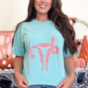 Womens Uterus Shows Middle Finger Feminist Feminism Gift T-Shirt