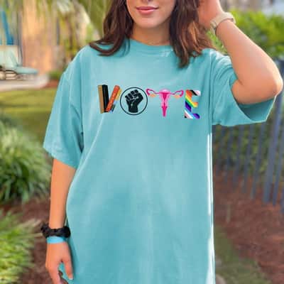 Vote Feminist Rights Femi Book Symbol T-Shirt