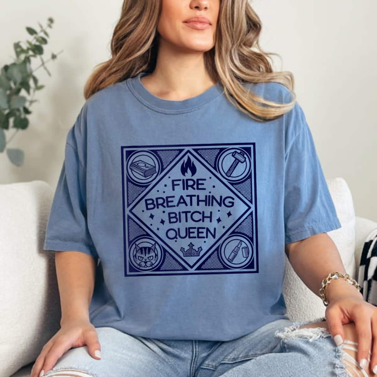 Fire Breathing Bitch Queen Funny Feminist Feminism Equality T-Shirt Fire Breathing Bitch Queen Funny Feminist Feminism Equality T-Shirt