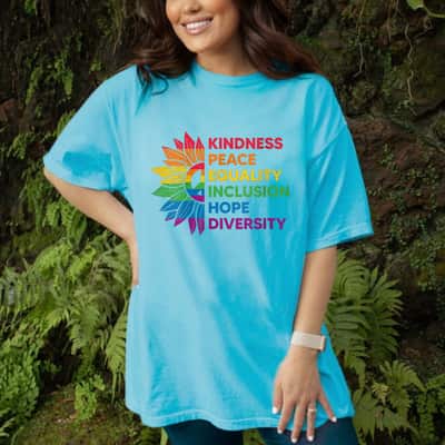Womens Pride Month Kindness Peace Equality Inclusion Hope Diversity T-Shirt