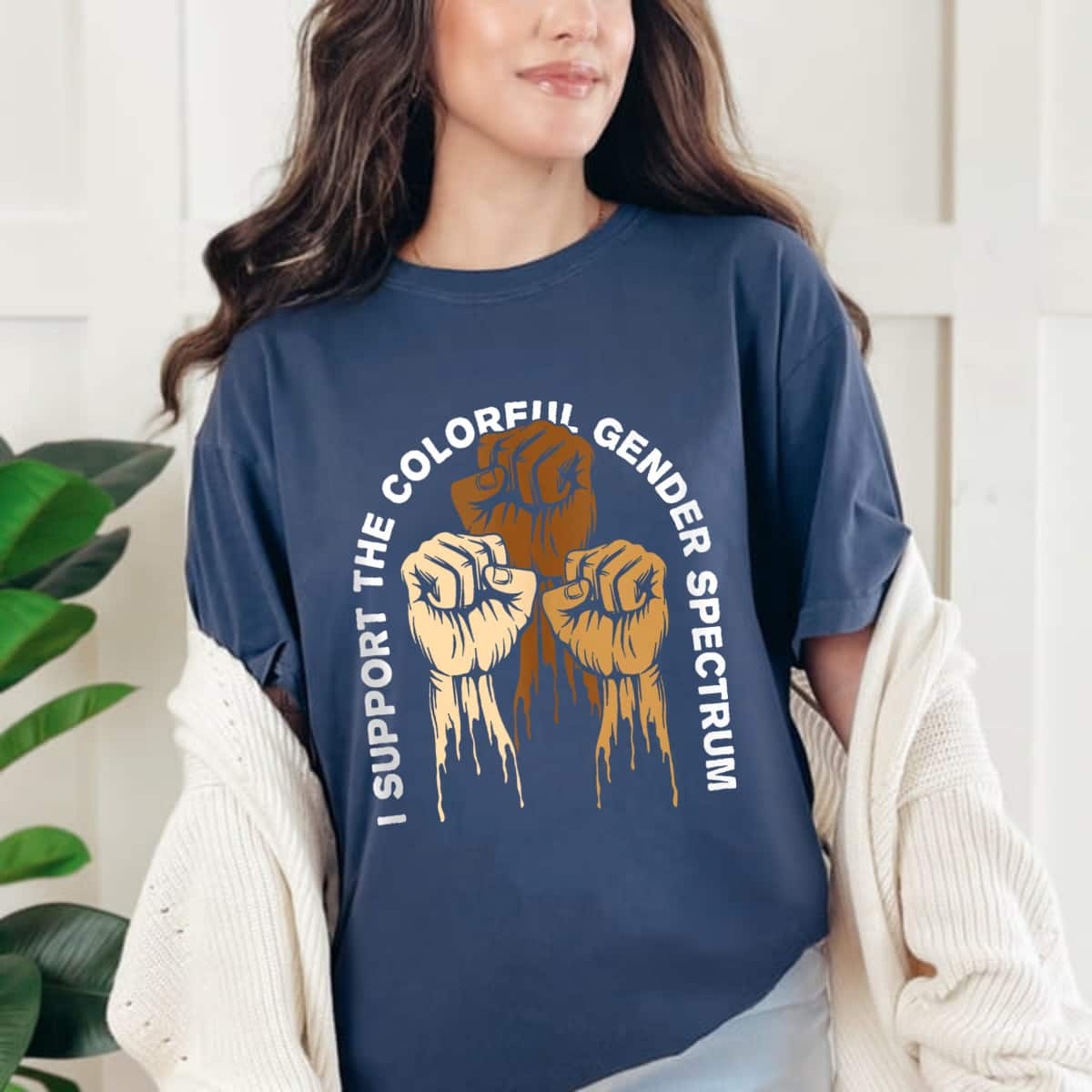 I Support The Colorful Feminist Social Justice Womens Rights T-Shirt I Support The Colorful Feminist Social Justice Womens Rights T-Shirt