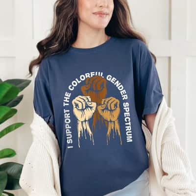 I Support The Colorful Feminist Social Justice Womens Rights T-Shirt