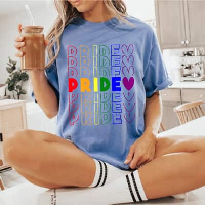 Womens LGBT Pride In Rainbow Color For Gay And Lesbian Equality T-Shirt