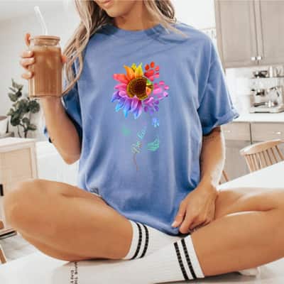 Vintage Be Kind Sunflower With Dog Paws Funny Animal Lover T-Shirt