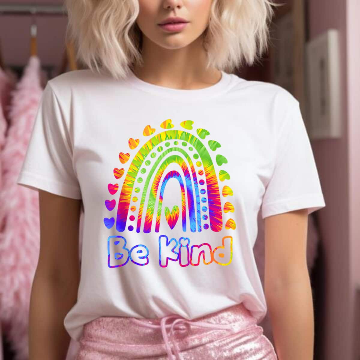 Be Kind Rainbow Distressed Kindness Gift Tie Dye T-Shirt Be Kind Rainbow Distressed Kindness Gift Tie Dye T-Shirt