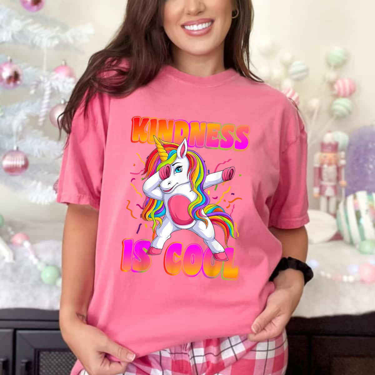 Girls Unicorn Kindness Is Cool Kindness T-Shirt Girls Unicorn Kindness Is Cool Kindness T-Shirt