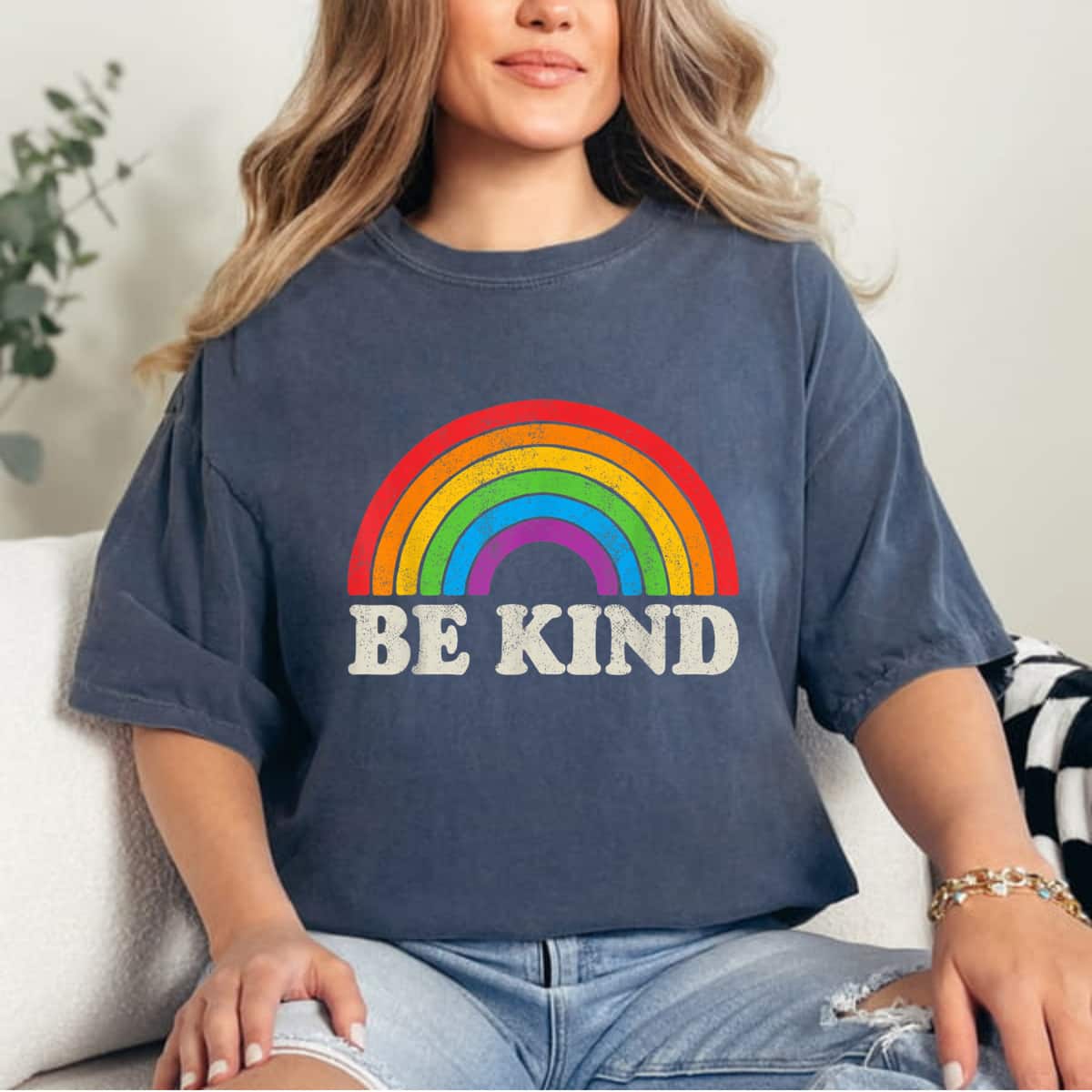 LGBTQ Be Kind Gay Pride LGBT Ally Rainbow Flag Retro Vintage T-Shirt LGBTQ Be Kind Gay Pride LGBT Ally Rainbow Flag Retro Vintage T-Shirt