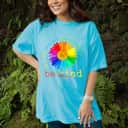 Womens Be Kind Daisy Flower Rainbow LGBT Gay Lesbian Pride T-Shirt