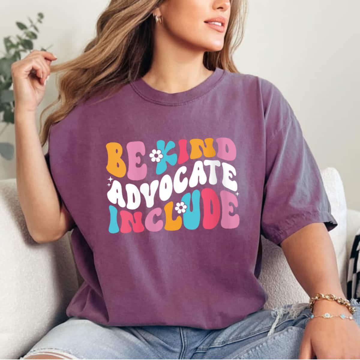 Womens Be Kind Advocate Include Autism Awareness T-Shirt Womens Be Kind Advocate Include Autism Awareness T-Shirt