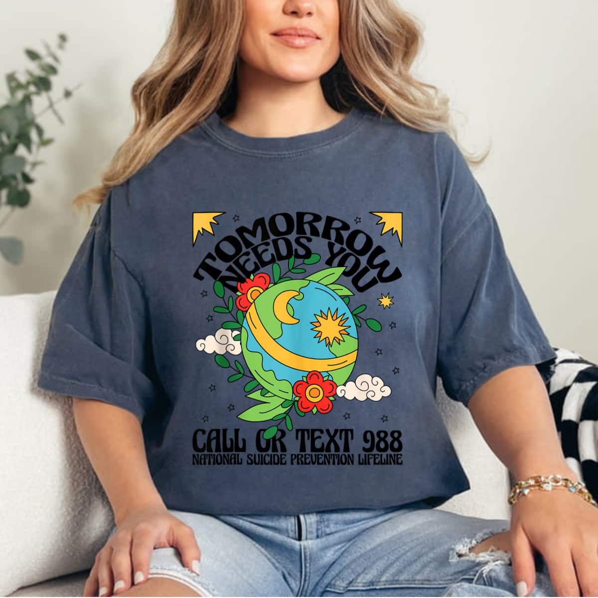 Retro Tomorrow Needs You 988 Suicide Prevention Awareness T-Shirt Retro Tomorrow Needs You 988 Suicide Prevention Awareness T-Shirt