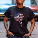 Womens 4th Of July Be Kind Sunflower Red White And Blue T-Shirt