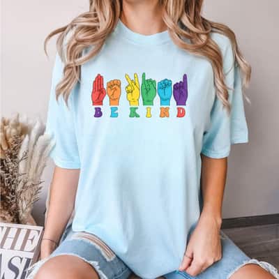 Be Kind Hand Sign Language Vintage LGBTQ Gay Pride Trans T-Shirt
