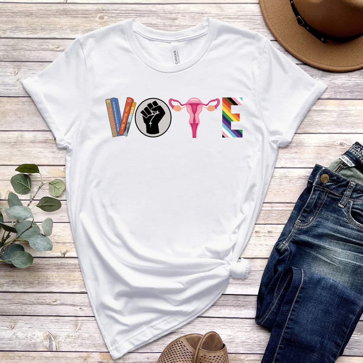 Vote Banned Books Reproductive Rights T-Shirt Gift For Feminist