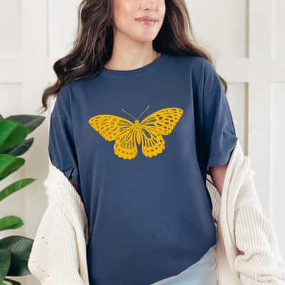 Yellow Butterfly Inspirational For Nature Lovers T-Shirt