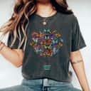 Womens Multicolored Morpho Butterflies Hot-Air Balloon T-Shirt Womens Multicolored Morpho Butterflies Hot-Air Balloon T-Shirt