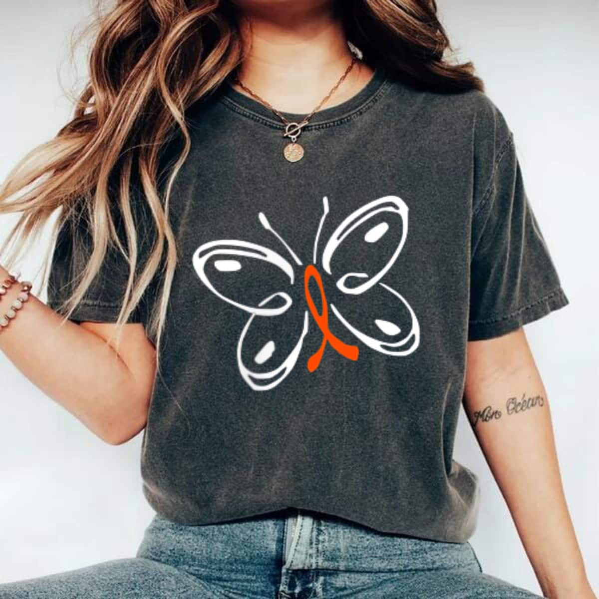 Butterfly Aml Leukemia Awareness T-Shirt Butterfly Aml Leukemia Awareness T-Shirt