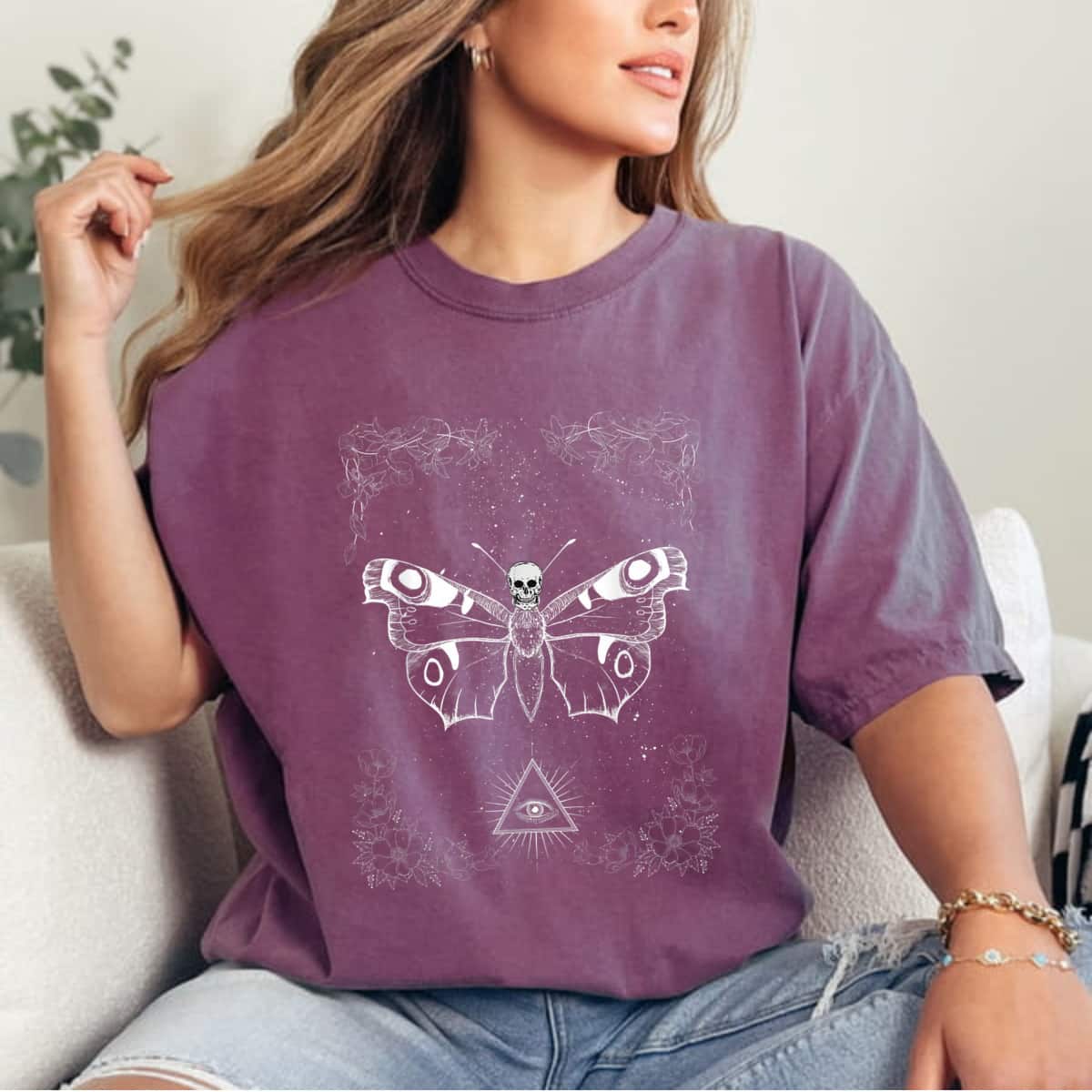 Gothic Occult Skull Butterfly T-Shirt Gothic Occult Skull Butterfly T-Shirt