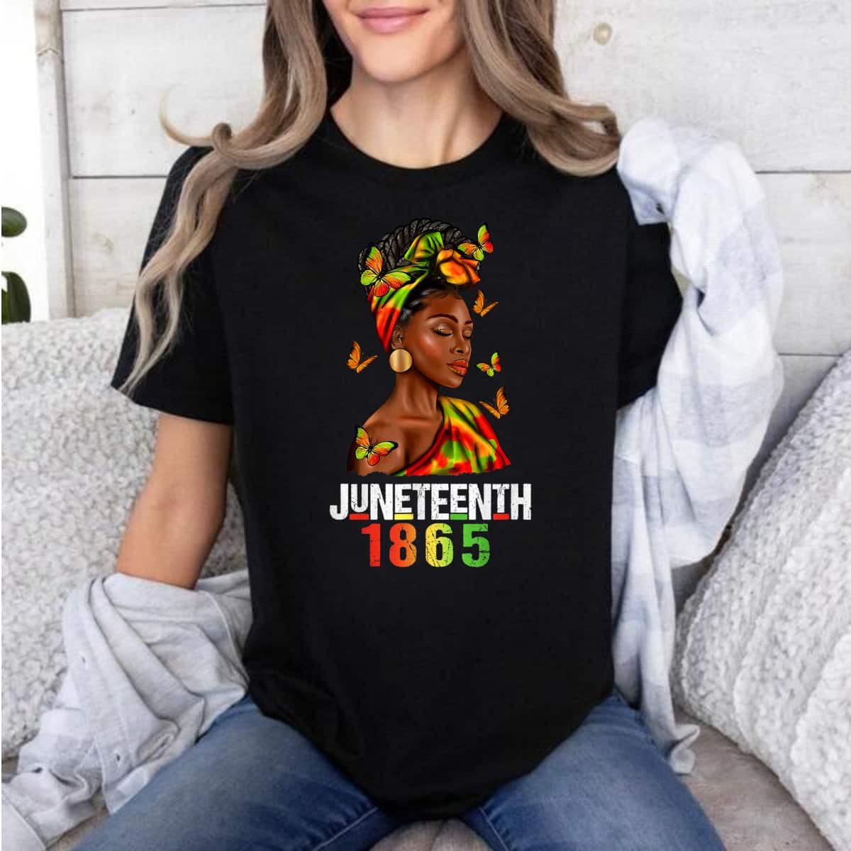 Celebrate Juneteenth 1865 Beautiful Black Women Butterfly T-Shirt Celebrate Juneteenth 1865 Beautiful Black Women Butterfly T-Shirt