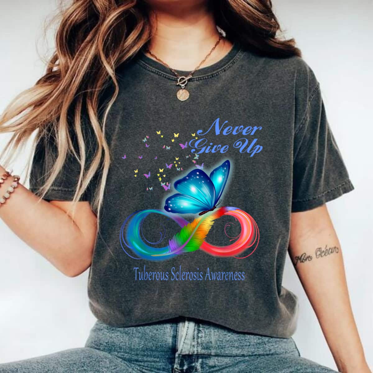 Butterfly Tuberous Sclerosis Awareness T-Shirt Butterfly Tuberous Sclerosis Awareness T-Shirt