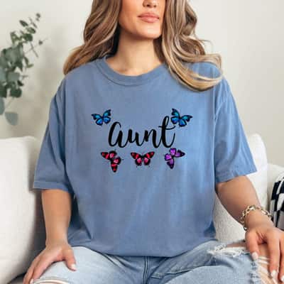 Big Little Sorority Butterfly Reveal Aunt T-Shirt