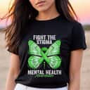 Mental Health Awareness Month Butterfly Light Green Ribbon T-Shirt Mental Health Awareness Month Butterfly Light Green Ribbon T-Shirt