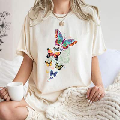 Butterfly Butterlies Beautiful Colorful Spring Flower Insect T-Shirt
