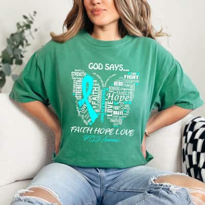 Butterfly Faith Hope Love PTSD Awareness Gifts T-Shirt