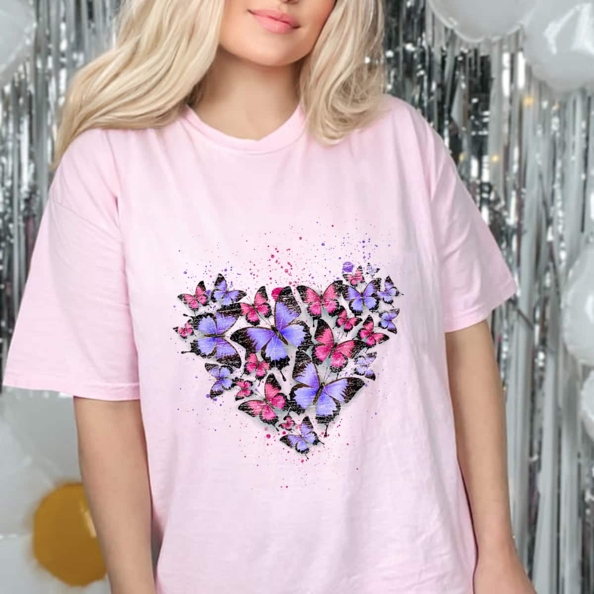 Butterfly Heart Colorful T-Shirt Butterfly Heart Colorful T-Shirt