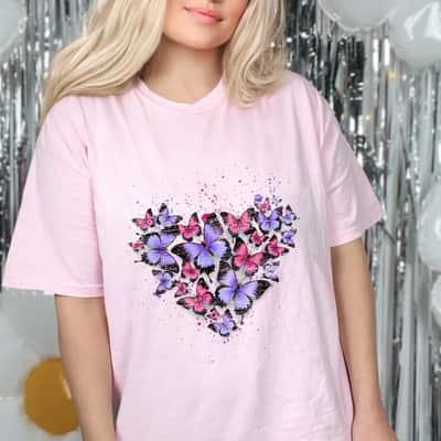 Butterfly Heart Colorful T-Shirt