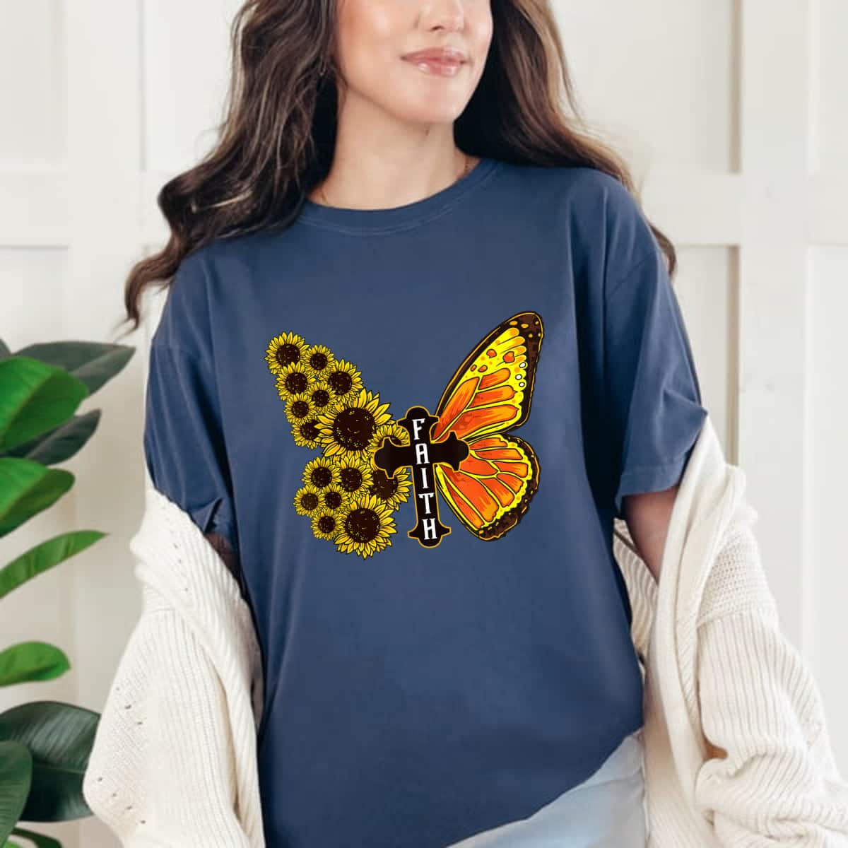 Sunflower Monarch Butterfly Faith Sunflowers And Butterflies T-Shirt Sunflower Monarch Butterfly Faith Sunflowers And Butterflies T-Shirt