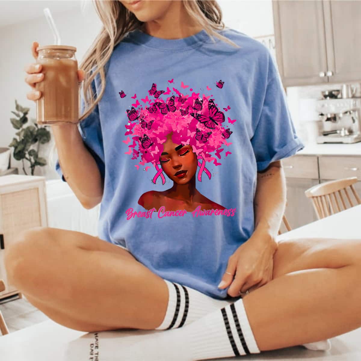 Pink Butterfly Ribbon Breast Cancer Awareness T-Shirt Pink Butterfly Ribbon Breast Cancer Awareness T-Shirt