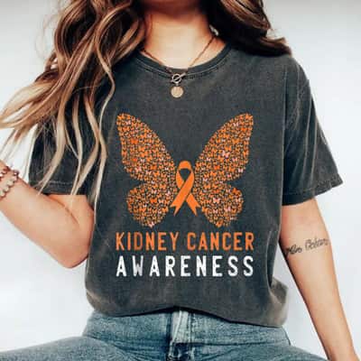 Butterfly Kidney Cancer Awareness T-Shirt