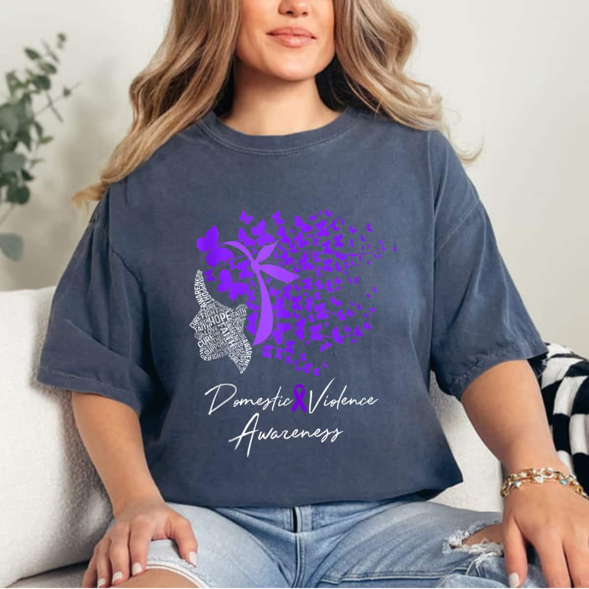 Domestic Violence Awareness Butterflies T-Shirt Domestic Violence Awareness Butterflies T-Shirt