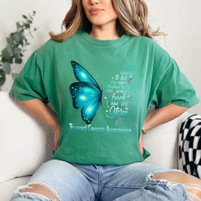 I Am The Storm Butterfly Thyroid Cancer Awareness T-Shirt