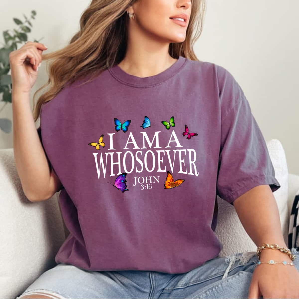 I Am A Whosoever John 316 Butterfly T-Shirt I Am A Whosoever John 316 Butterfly T-Shirt