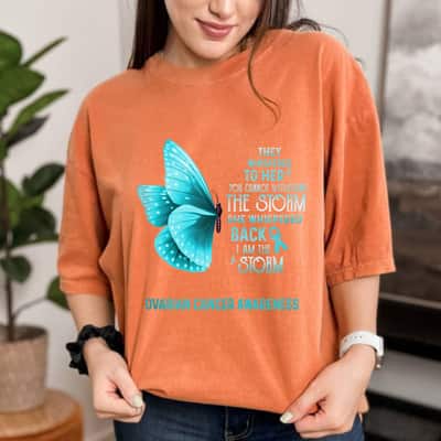 I Am The Storm Butterfly Ovarian Cancer Awareness T-Shirt