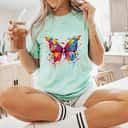 Cool Colorful Painted Butterfly T-Shirt