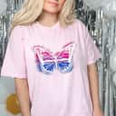 Bisexual Pride Flag Butterfly T-Shirt