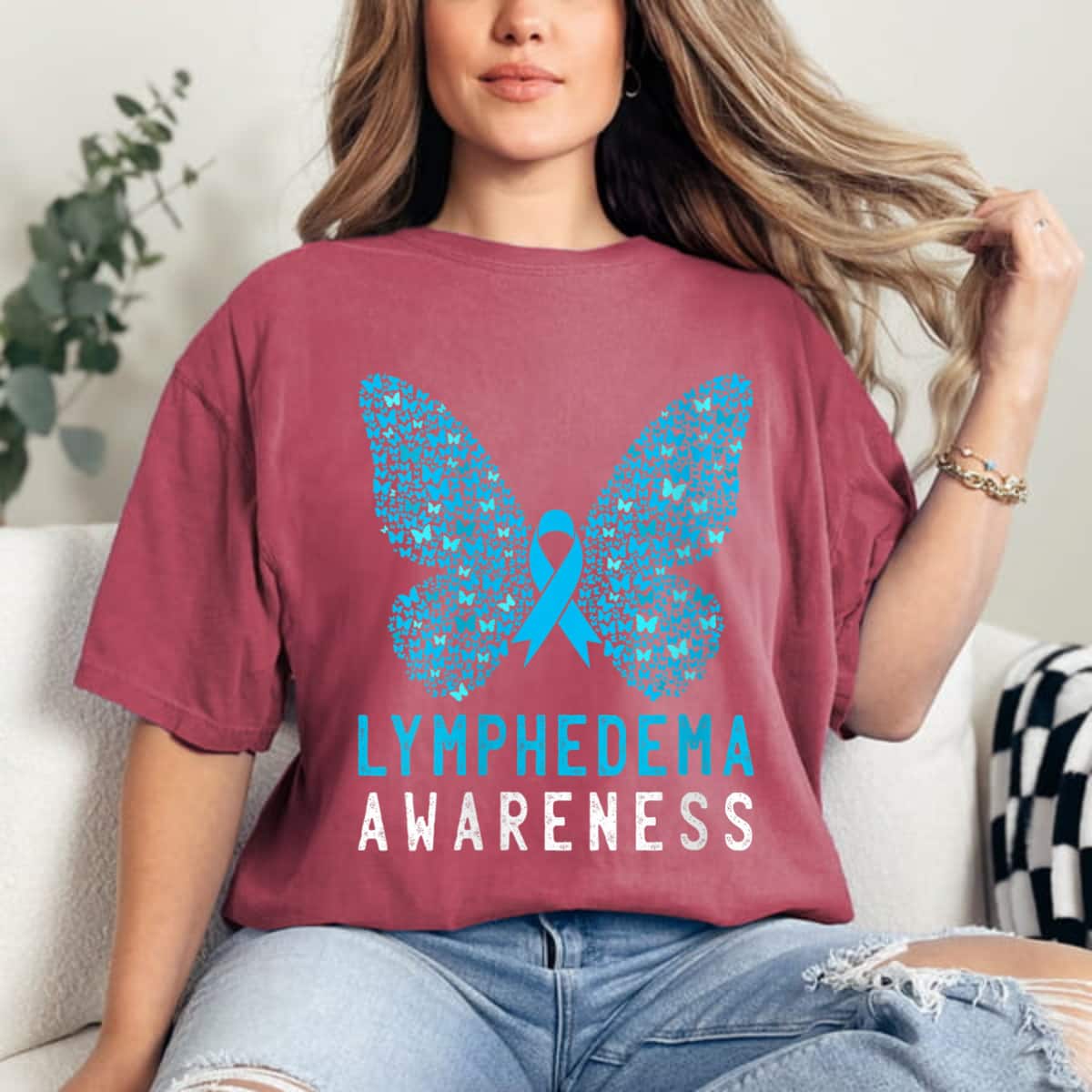 Butterfly Lymphedema Awareness Month T-Shirt Butterfly Lymphedema Awareness Month T-Shirt