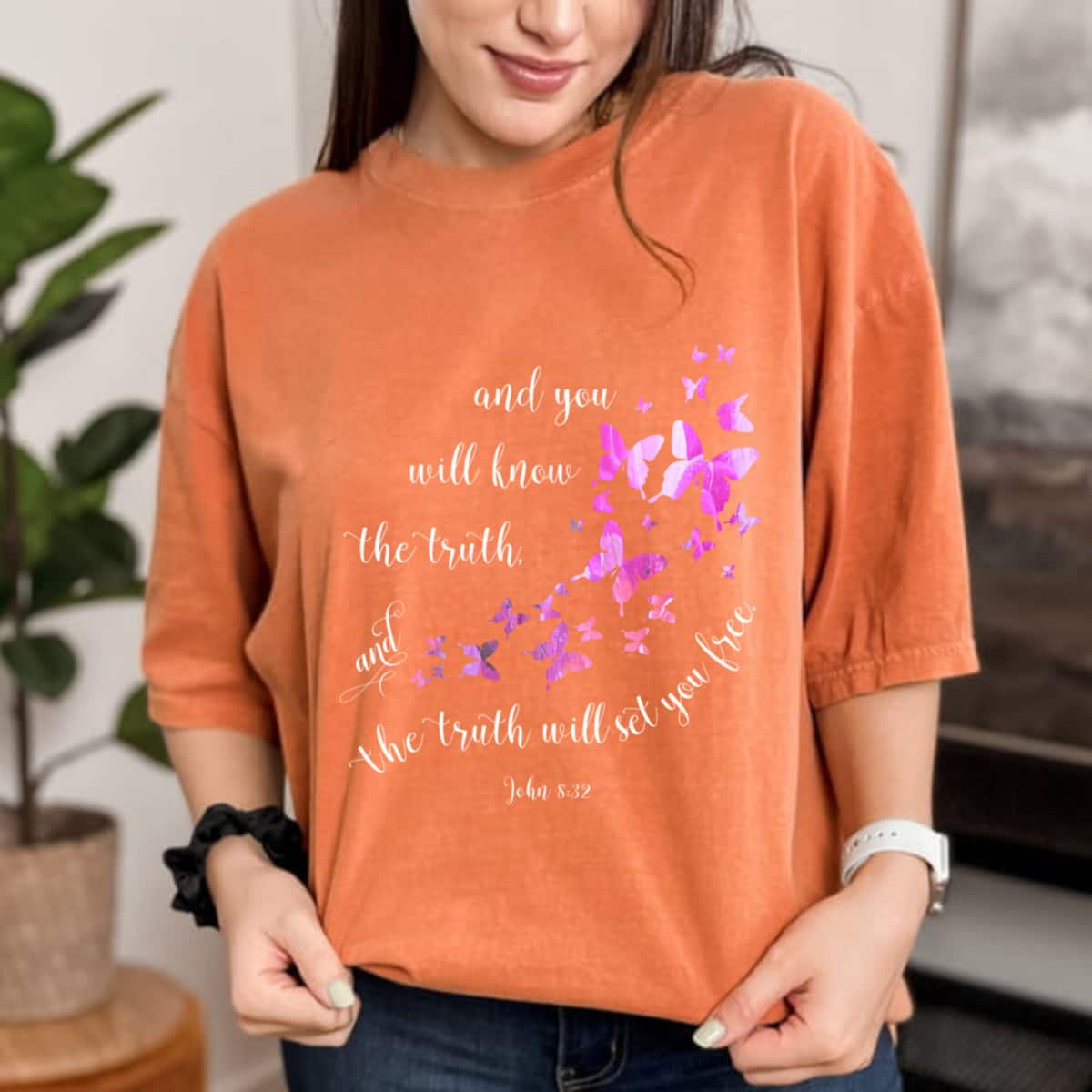 Butterfly Christian Bible Verse T-Shirt Butterfly Christian Bible Verse T-Shirt