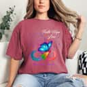 Faith Hope Love Butterfly Thyroid Cancer Awareness T-Shirt