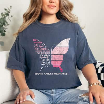 Vintage Butterfly Breast Cancer Awareness T-Shirt