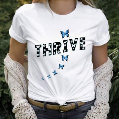 Thrive Positive Inspirational Butterfly T-Shirt