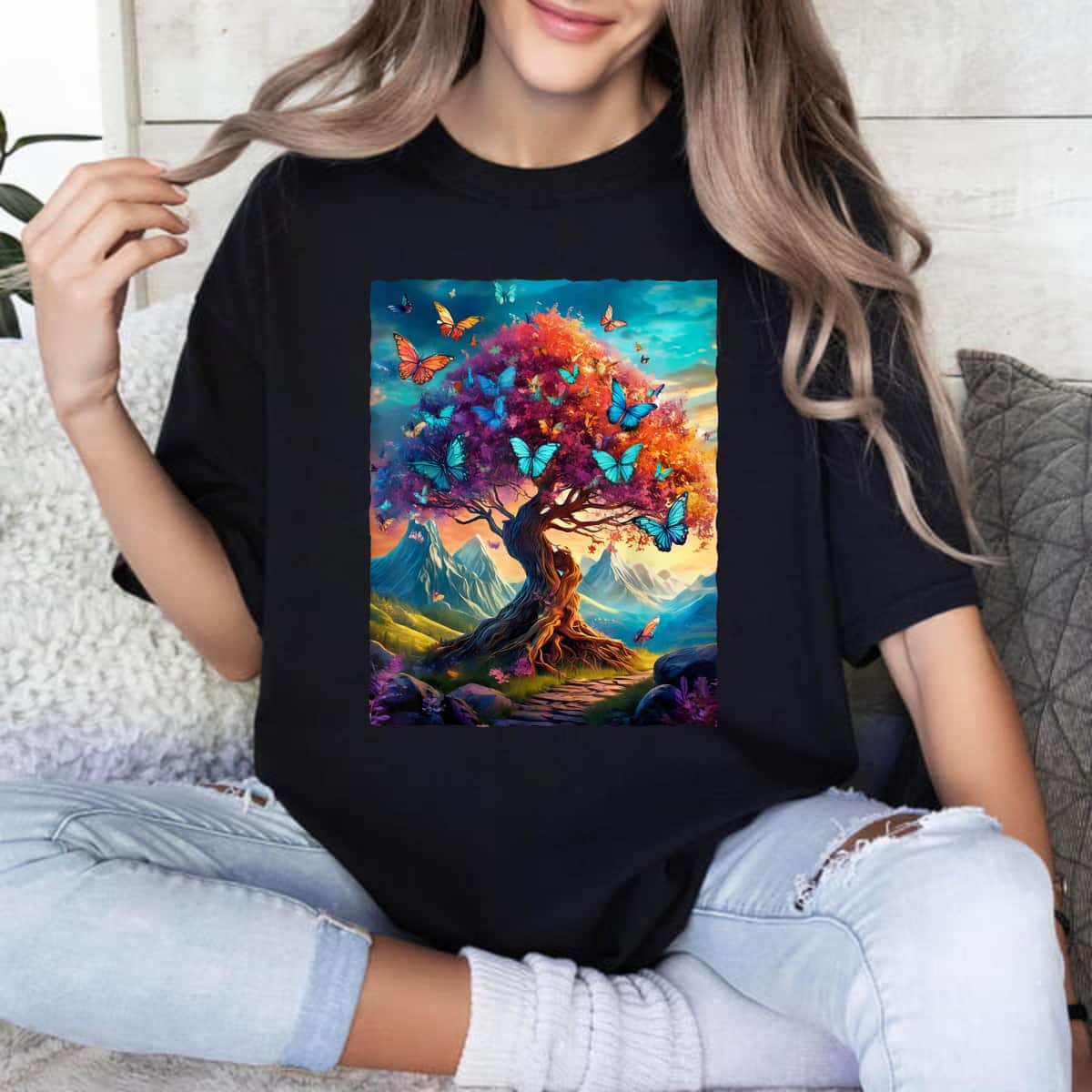 Tree Butterflies T-Shirt Tree Butterflies T-Shirt